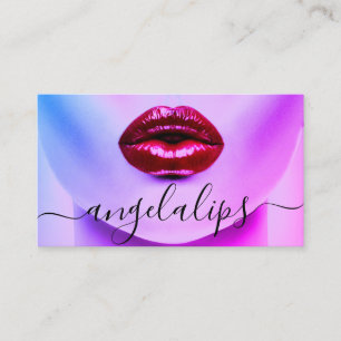 Grimasseur Foto rode lippenstift glanzende lippen Visitekaartje