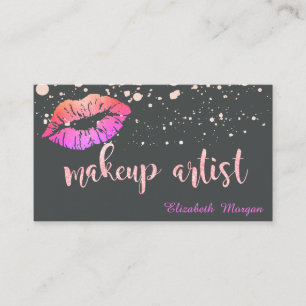 Grimasseur Moderne Glitterige Lippen Stippen Visitekaartje