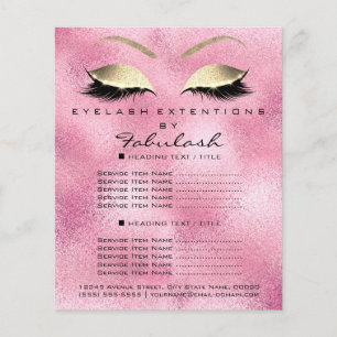 Grimmer Beauty Salon Goud Glitter Flyer Roze
