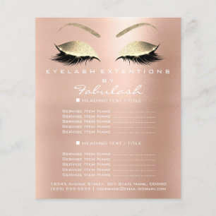 Grimmer Beauty Salon Goud Glitter Flyer Roze