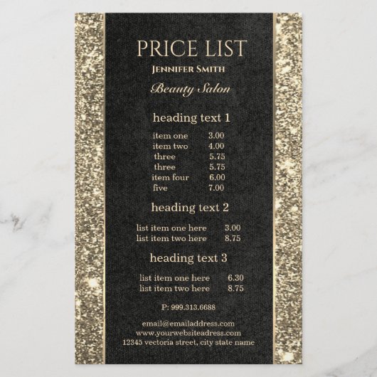Grimmer Black Goud Glitter flyer (Voorkant)