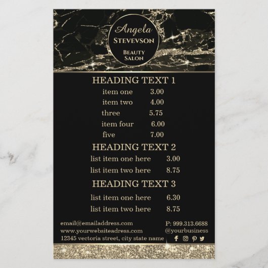 Grimmer Black Goud Marmer flyer (Voorkant)