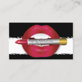 Grimmer Rode Lippen Gescheurde Papier Uiterlijk Visitekaartje (Voorkant)