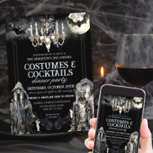 Grimmige Gotische Halloween Kostuum Cocktail Party