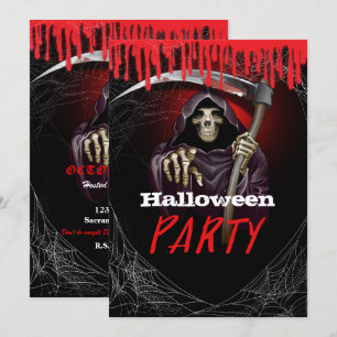 Grimmige Oogst Bloedig Halloween Feest Kaart
