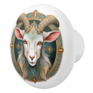 Grimmloch Geit Embleem Fantasy RPG Keramische Knop
