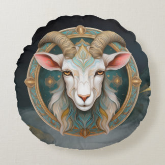 Grimmloch Goat Emblem Fantasy RPG Rond Kussen