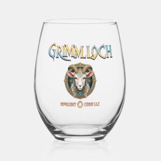 Grimmloch Goat Emblem Fantasy RPG Wijnglas Zonder Voet