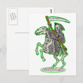 grimpapier op paard met scythe briefkaart (Voorkant / Achterkant)