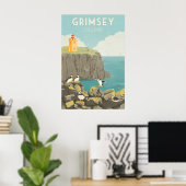 Grimsey IJsland Reisposter Poster (Thuiskantoor)