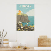 Grimsey IJsland Reisposter Poster (Keuken)