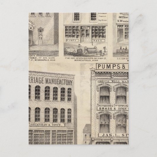 Grimshaw en Town, Minnesota Briefkaart (Voorkant)