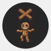 Grimstring – Soky Playful Puppet Marionette Cartoo Ronde Sticker (Voorkant)