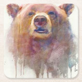 "Grin & Bear it" Vierkante Kartonnen Onderzetter (Voorkant)