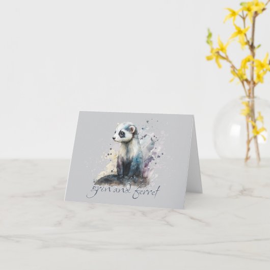 Grin en Ferret Pun Kaart (Gele Bloem)