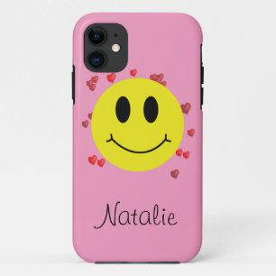 Grin Face met rood hart iPhone 11 Hoesje