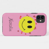 Grin Face met rood hart Case-Mate iPhone Case (Achterkant (horizontaal))