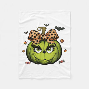 Grinc Pumpkin Coquette Pumpkin Halloween Spooky Se Fleece Deken