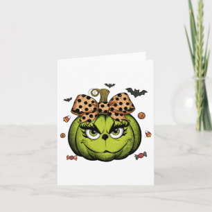 Grinc Pumpkin Coquette Pumpkin Halloween Spooky Se Kaart
