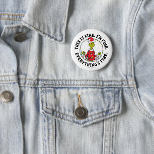 Grinch   Alles is goed Ronde Button 5,7 Cm