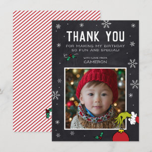 Grinch Chalkboard Verjaardag Bedankkaart