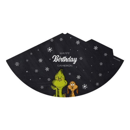 Grinch Chalkboard Verjaardag Feesthoedjes (Voorkant)
