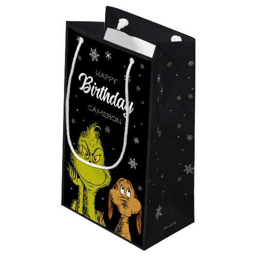 Grinch Chalkboard Verjaardag Klein Cadeauzakje (Achterkant Gekanteld)