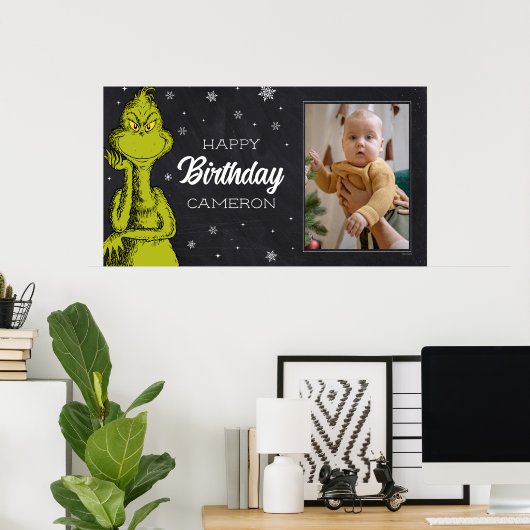 Grinch Chalkboard Verjaardag Poster (Thuiskantoor)