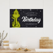 Grinch Chalkboard Verjaardag Poster (Keuken)