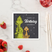 Grinch Chalkboard Verjaardag Servet (Insitu)