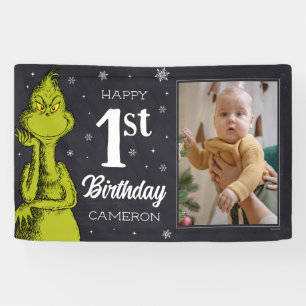 Grinch Chalkboard Verjaardag Spandoek