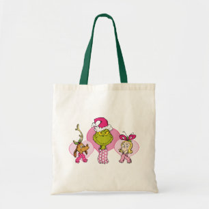 Grinch Crew in Roze Valentijnsportret Tote Bag