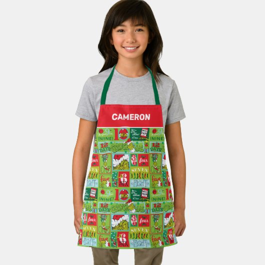 Grinch Days of Grinchmas Pattern Schort (Insitu)