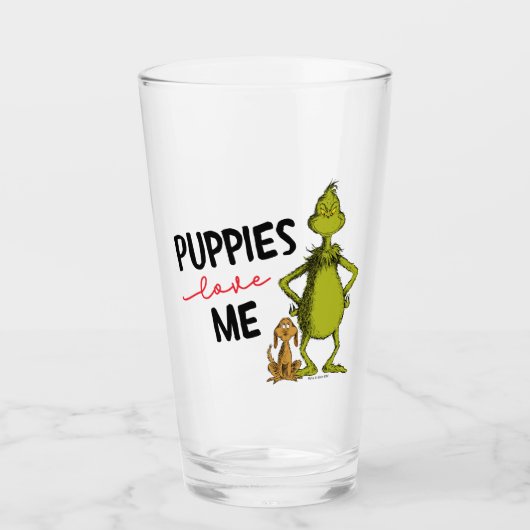Grinch en Max | Puppies houden van me Glas (Voorkant)