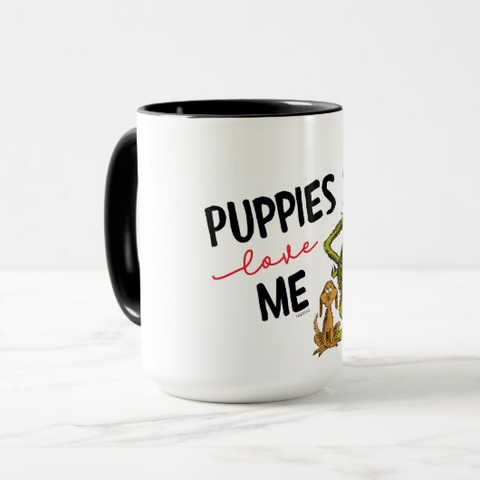 Grinch en Max | Puppies houden van me Mok (Voorkant links)