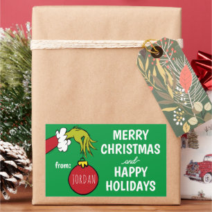 Grinch Étiquette de cadeau de Noël