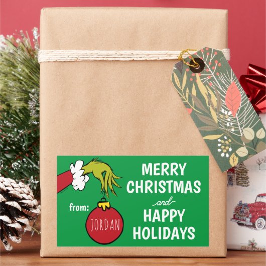 Grinch | Étiquette de cadeau de Noël (vacances)