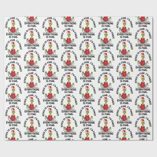 Grinch | Everything is Fine Cadeaupapier (Vlak)