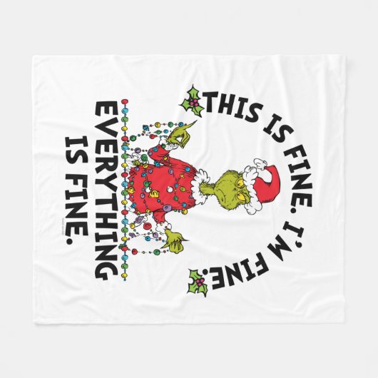 Grinch | Everything is Fine Fleece Deken (Voorkant (Horizontaal))