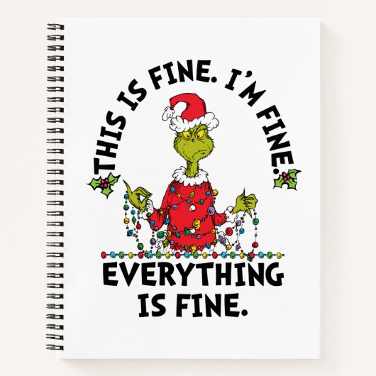 Grinch | Everything is Fine Notitieboek (Voorkant)