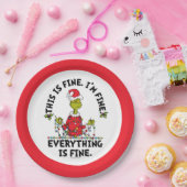 Grinch | Everything is Fine Papieren Bordje (Feest)