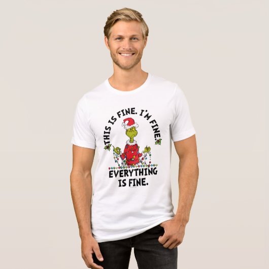 Grinch | Everything is Fine Tri-Blend Shirt (Voorkant volledig)