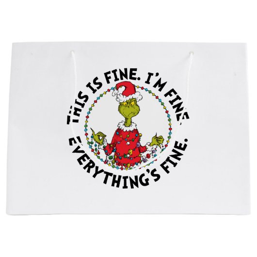 Grinch | Everything's Fine Groot Cadeauzakje (Voorkant)