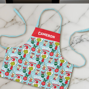 Grinch Gelukkig Feestdagen Patroon Schort