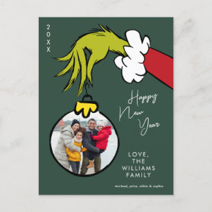 Grinch Gelukkig Nieuwjaar - Kerstfoto Feestdagenkaart