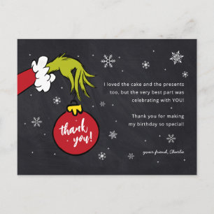 Grinch Gemeen Eén Verjaardag Bedankt Briefkaart