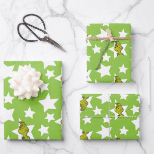 Grinch gluurde sterpatroon inpakpapier vel