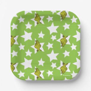 Grinch gluurde sterpatroon papieren bordje
