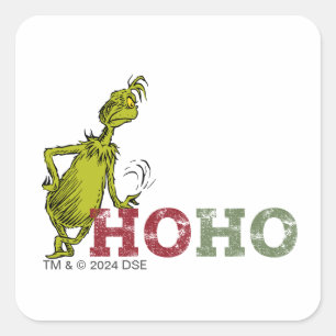 Grinch Ho Ho Ho Vierkante Sticker
