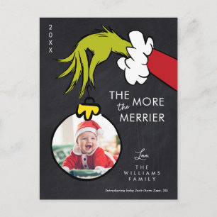 Grinch Hoe meer zielen hoe meer vreugd Nieuwe baby Feestdagenkaart